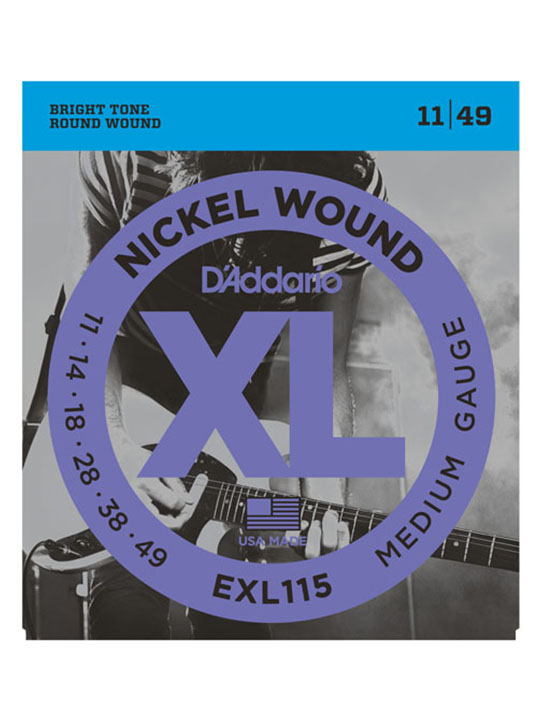 daddario exl115 nickel wound, medium/blues-jazz rock 11-49