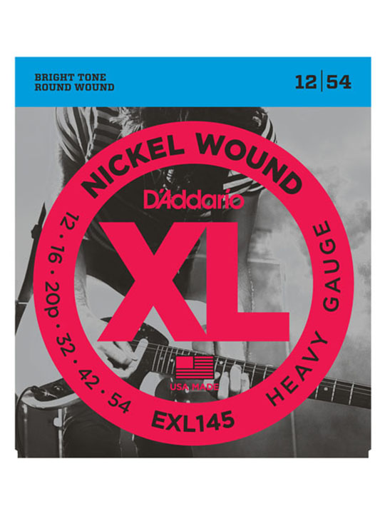 daddario exl145 nickel wound, heavy, plain 3rd 12-54