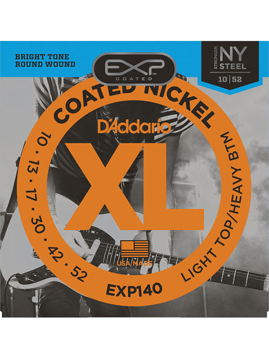daddario exp140 coated nickel wound light top heavy bottom 10-52