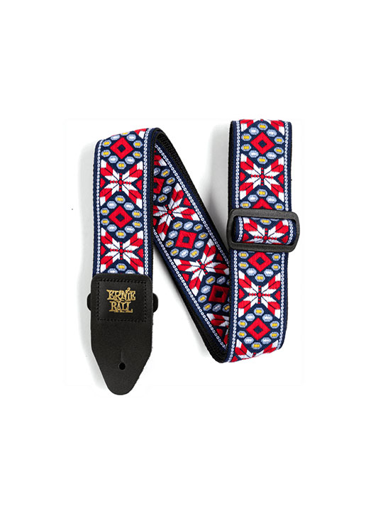 ernie ball taos fire red jacquard strap