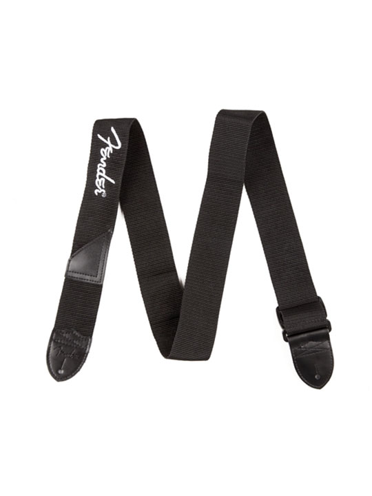 fender black polyester logo straps
