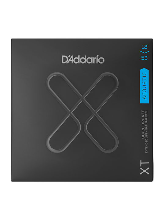 daddario xt acoustic 80/20 bronze strings light 12-53