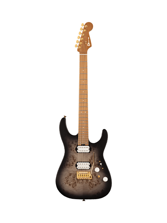 Charvel Pro-Mod DK24 HH 2PT CM Poplar Burl Transparent Black Burst