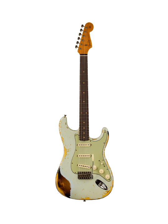Fender Custom Shop 1960 Stratocaster Heavy Relic Aged Sonic Blue Over 3-Color Sunburst