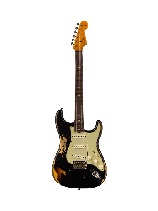 Fender Custom Shop 1960 Stratocaster Heavy Relic Aged Black over 3-Color Sunburst