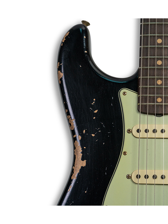 FD-CS-62-STRAT-HVYRL-BLK-W25-LTD-03 Fender Custom Shop 1962 Stratocast Heavy Relic Black W25 Limited Edition