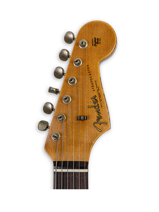 FD-CS-62-STRAT-HVYRL-VWT-W25-LTD-08 Fender Custom Shop 1962 Stratocast Heavy Relic Vintage White W25 Limited Edition