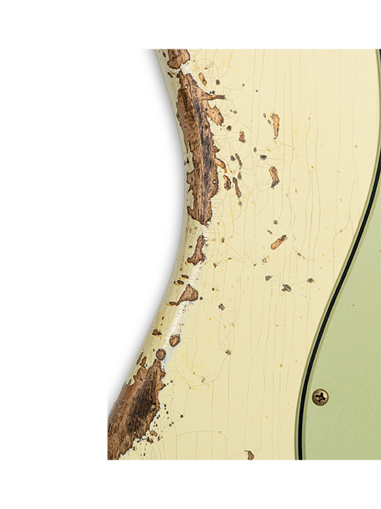 FD-CS-62-STRAT-HVYRL-VWT-W25-LTD-10 Fender Custom Shop 1962 Stratocast Heavy Relic Vintage White W25 Limited Edition