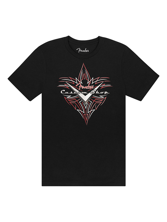 FD-CS-PST-TS-BLK-01 Fender Custom Shop Pinstripe T-Shirt, Black