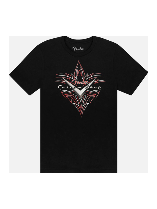 FD-CS-PST-TS-BLK-02 Fender Custom Shop Pinstripe T-Shirt, Black