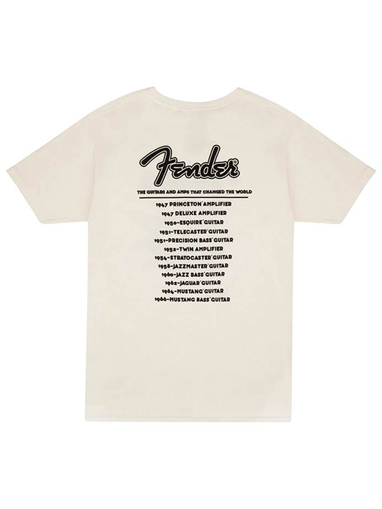 FD-WT-TS-VWT-02 Fender World Tour T-Shirt, Vintage White