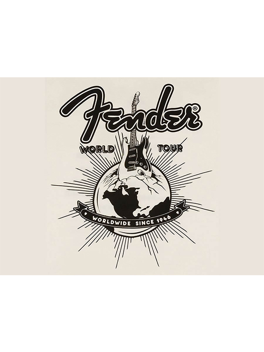 FD-WT-TS-VWT-03 Fender World Tour T-Shirt, Vintage White
