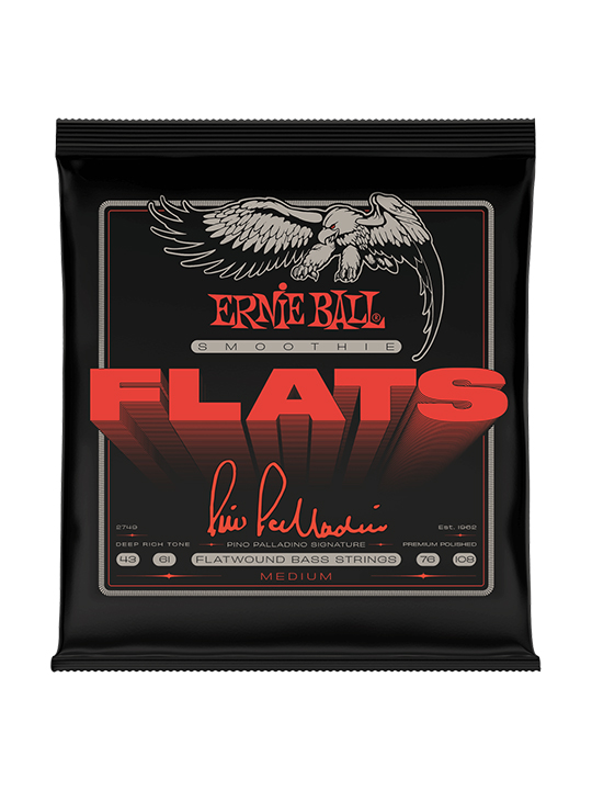 EB-02749-01 Ernie Ball Medium Pino Palladino Smoothie Flats Electric Bass Strings 43-108 Gauge