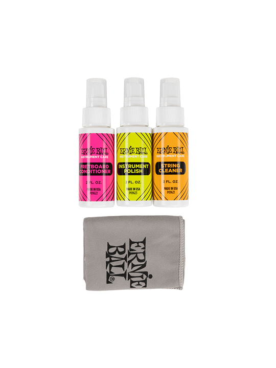 EB-04225-01 Ernie Ball Instrument Care 3-pack with Microfiber Polish Cloth