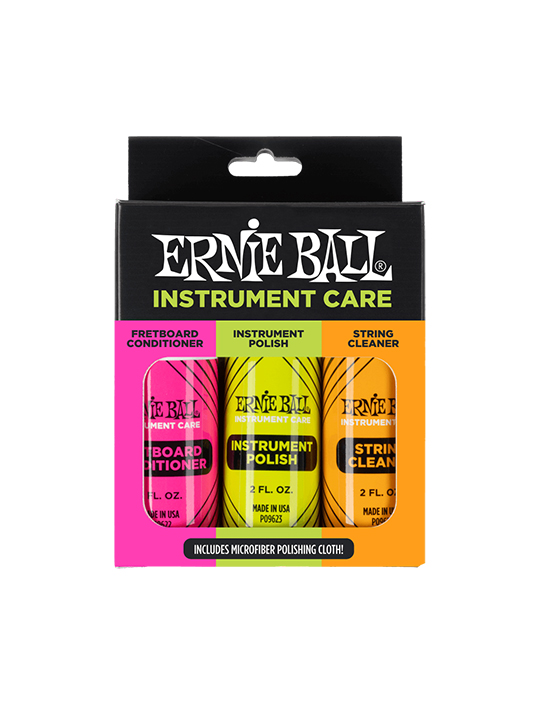 EB-04225-02 Ernie Ball Instrument Care 3-pack with Microfiber Polish Cloth