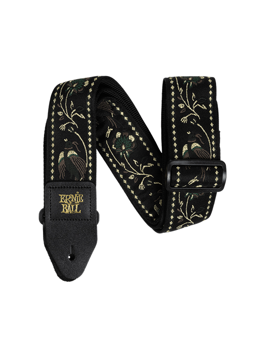 Ernie Ball Classic Jacquard Guitar Strap/Bass Strap Black Pleasant Pheasant