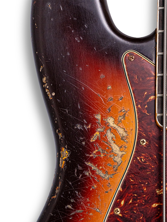 Fender Custom Shop 1966 Jazz Bass Heavy Relic Aged Chocolate 3 Tone Sunburst Masterbuilt by Jason Smith