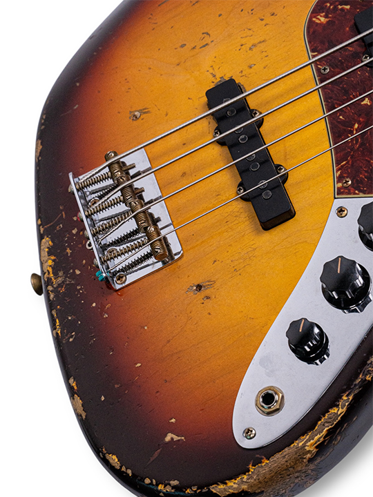 Fender Custom Shop 1966 Jazz Bass Heavy Relic Aged Chocolate 3 Tone Sunburst Masterbuilt by Jason Smith