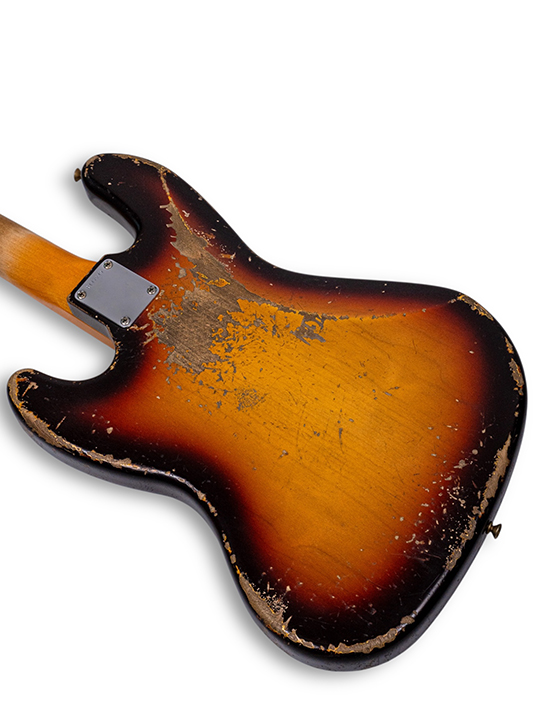 Fender Custom Shop 1966 Jazz Bass Heavy Relic Aged Chocolate 3 Tone Sunburst Masterbuilt by Jason Smith