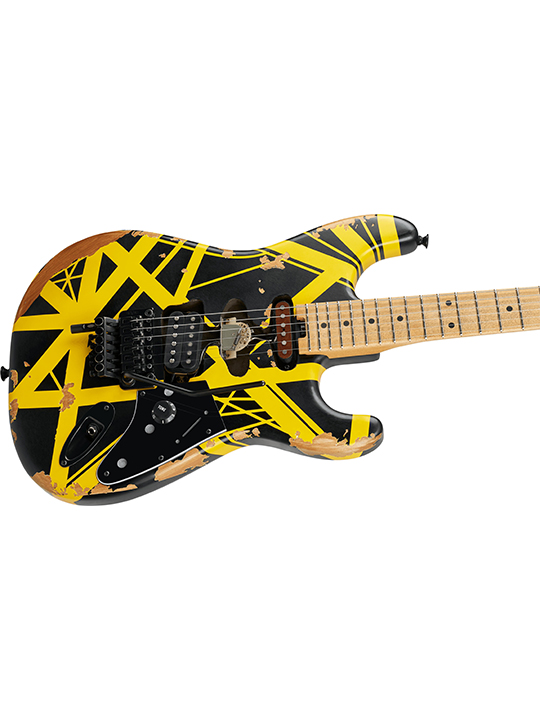 EVH Striped Series Frankenstein Frankie Aged Black and Yellow Limited Edition