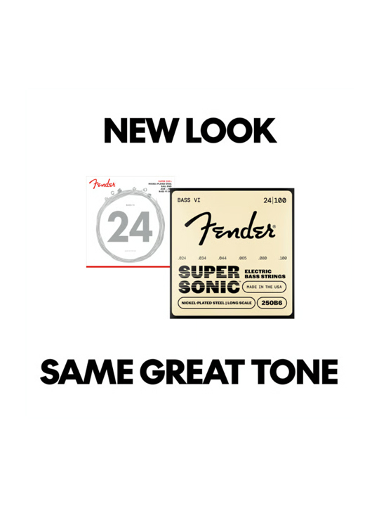 Fender SuperSonic 250B6 Nickel-Plated Steel Bass VI Strings .024-.100
