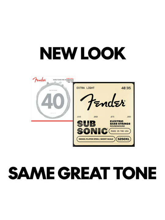 Fender SubSonic 5250 Short Scale Nickel-Plated Steel Bass strings .040-.095