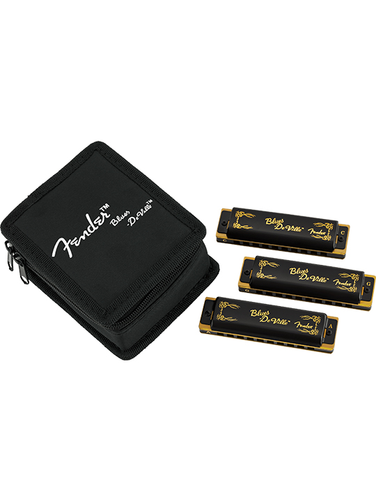 Fender Blues DeVille Harmonicas 3 Pack with Case